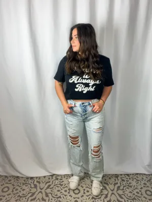 Acid Washed Distressed Boyfriend Jean