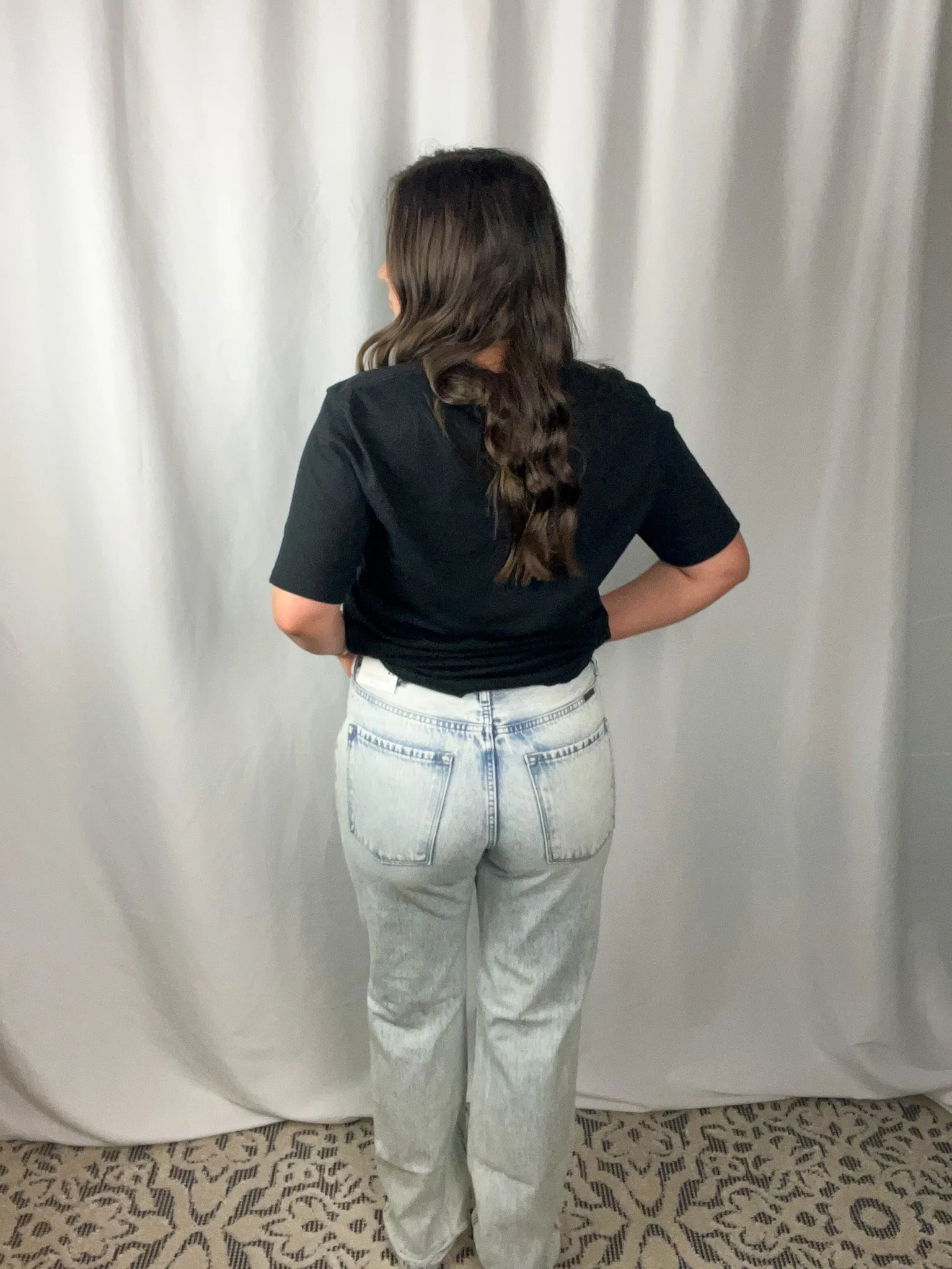 Acid Washed Distressed Boyfriend Jean