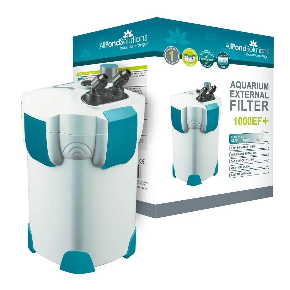 AllPondSolutions 1000L/H   9W UV Aquarium External Filter 1000EF 