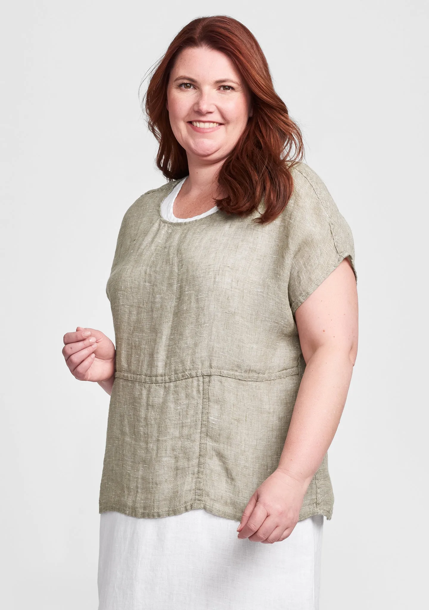 Aria Tee - Linen T Shirt - FINAL SALE