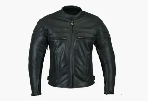 BGA Sturgis Men Leather Motorcycle Jacket Black