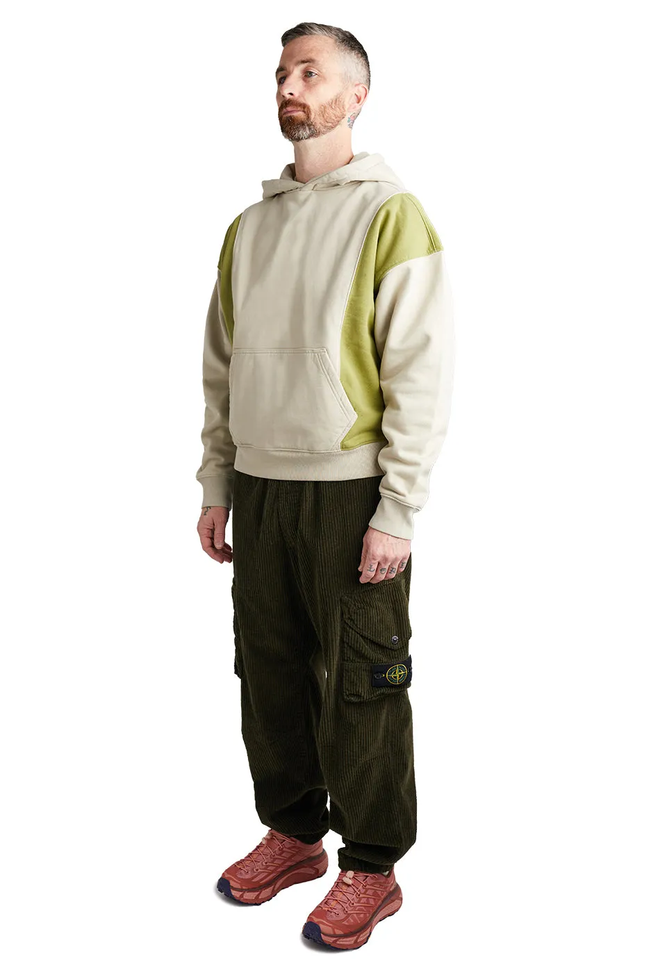 Brain Dead Mendoza Cropped Hooded Sweatshirt 'Tan'