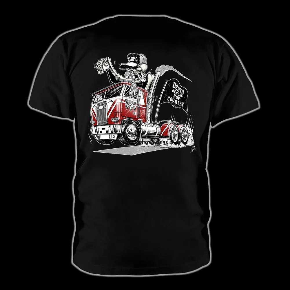 Cabover Semi Bones Trucker | Death Before Pop Country logo tee | Classic Country Inspired Shirts