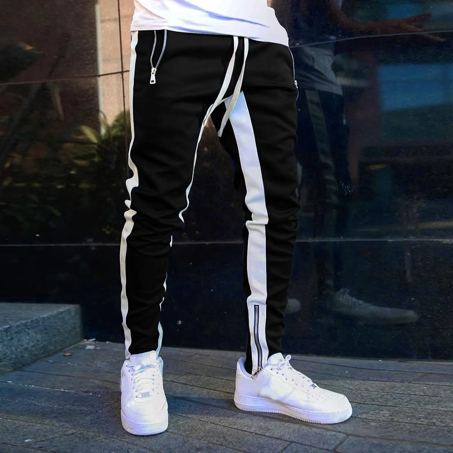 Cargo Sweatpants for Men Mens Lounge Pants Jogger Pants Slim Fit Bodybuilding Tapered Sweatpant with Pockets Running