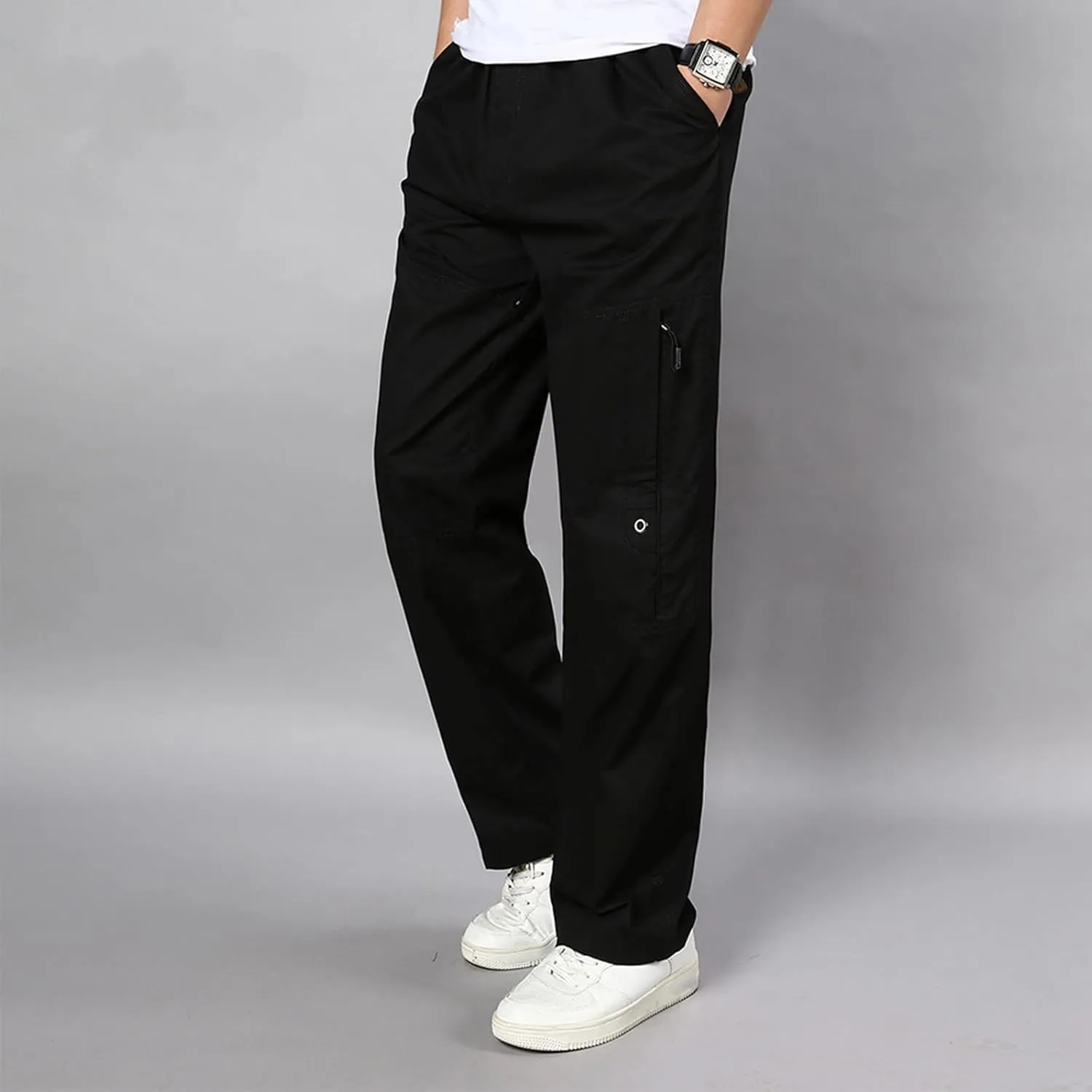Cargo Trousers for Men Casual Long Trousers Light Jogger Pants Men's Club Sweatpants Stretch Elastic Running Athletic