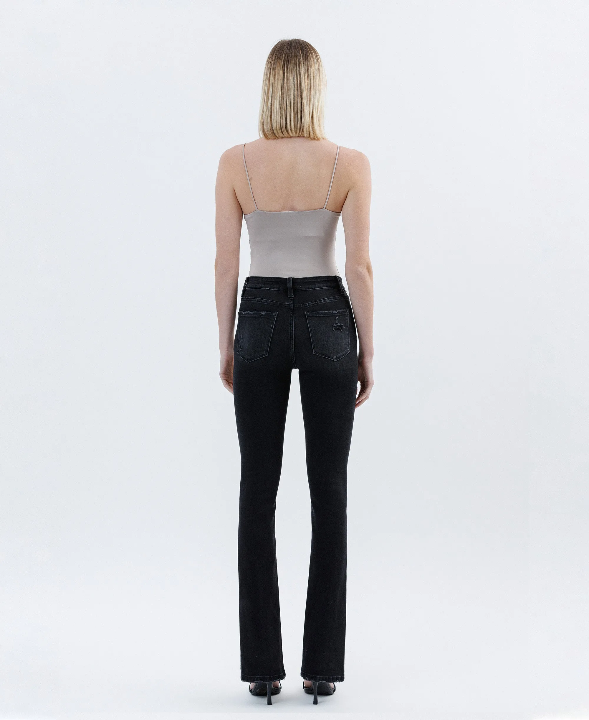 Crocus - High Rise Slit Hem Slim Bootcut Jeans