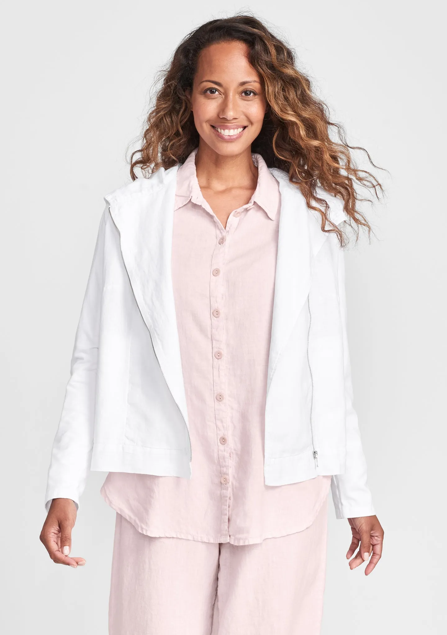 Crossroads Blouse - Linen Button Down Shirt - FINAL SALE