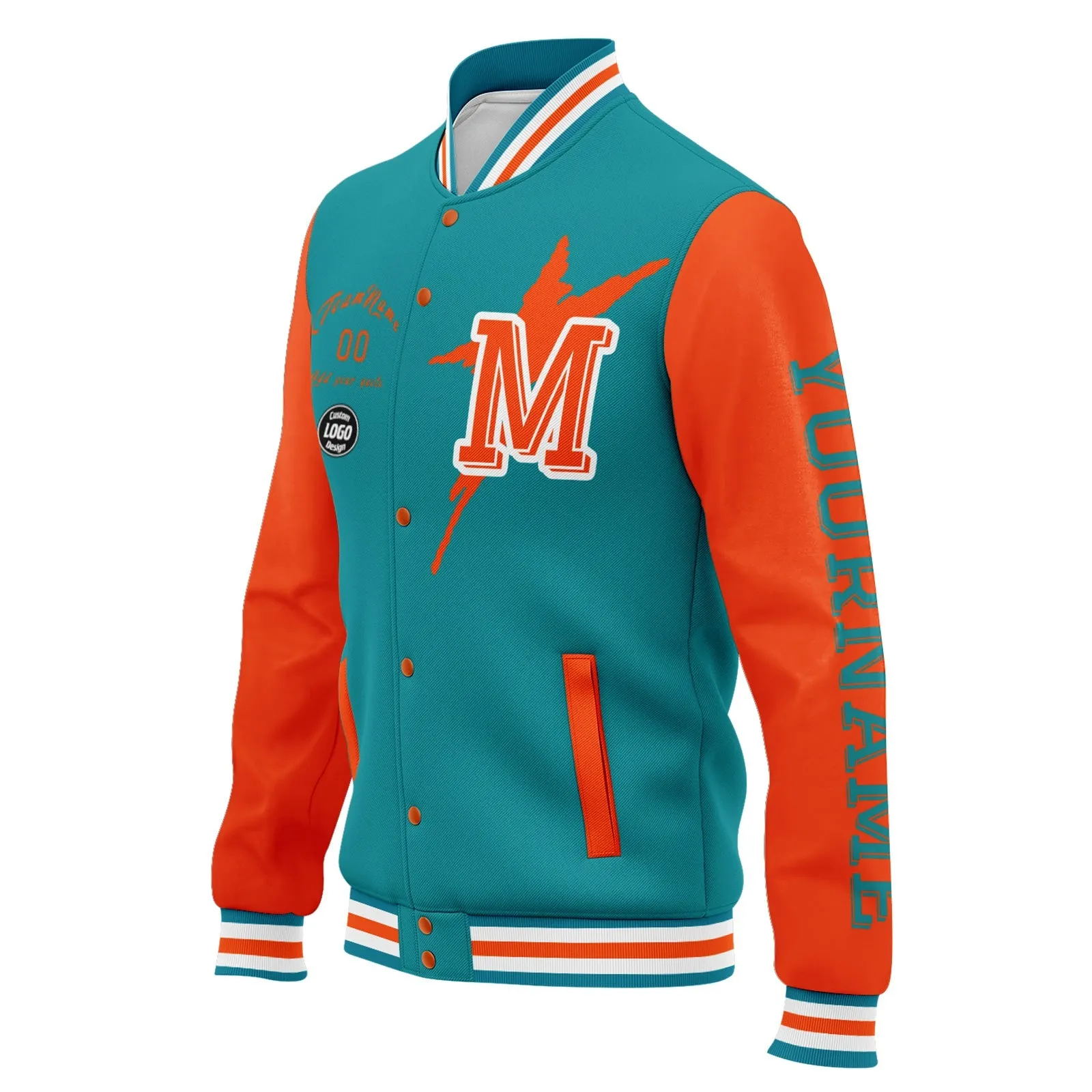 Custom Blue Orange Miami Jacket and Sports Shoes Combo Offer Personalized Combo ZH-D020294-24