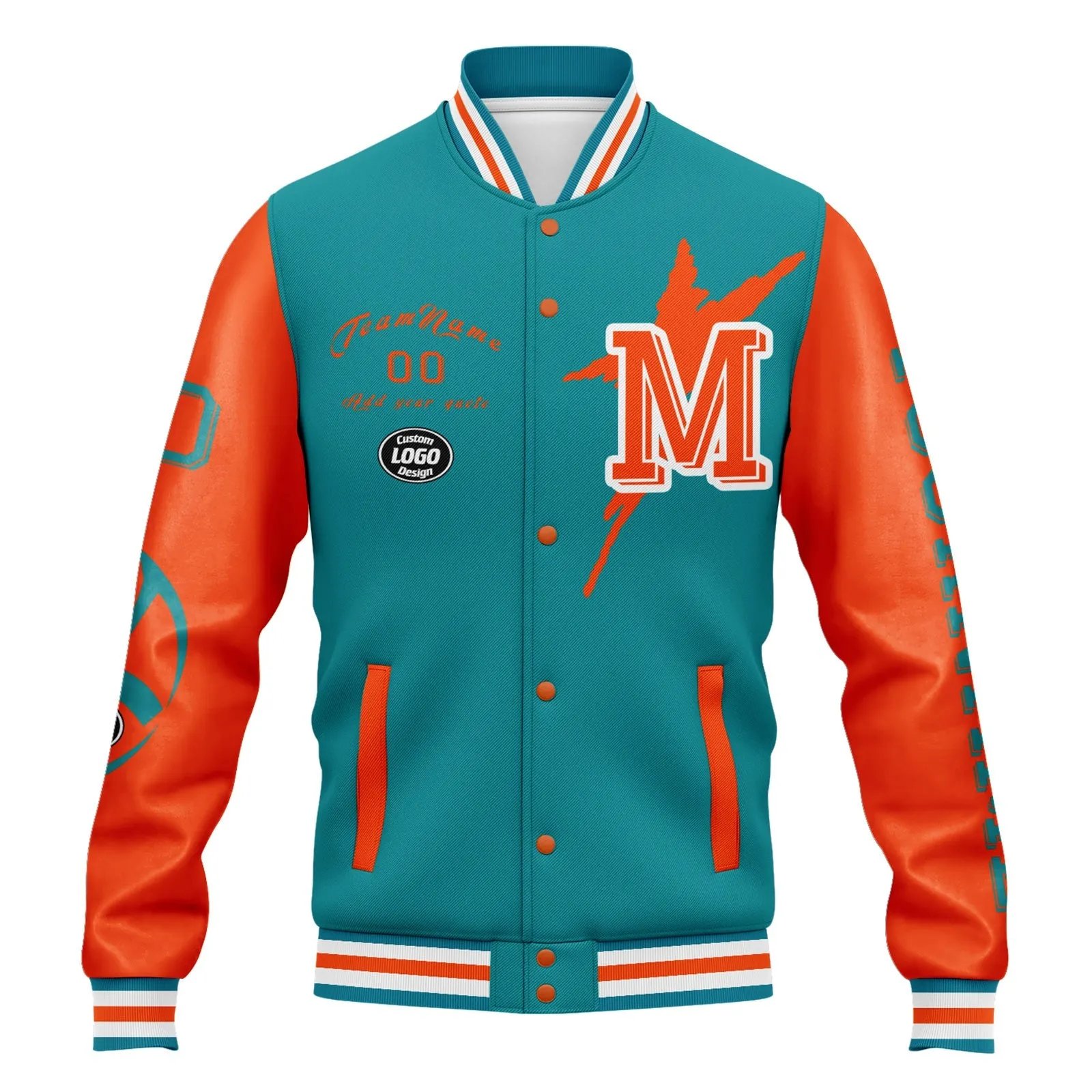 Custom Blue Orange Miami Jacket and Sports Shoes Combo Offer Personalized Combo ZH-D020294-24