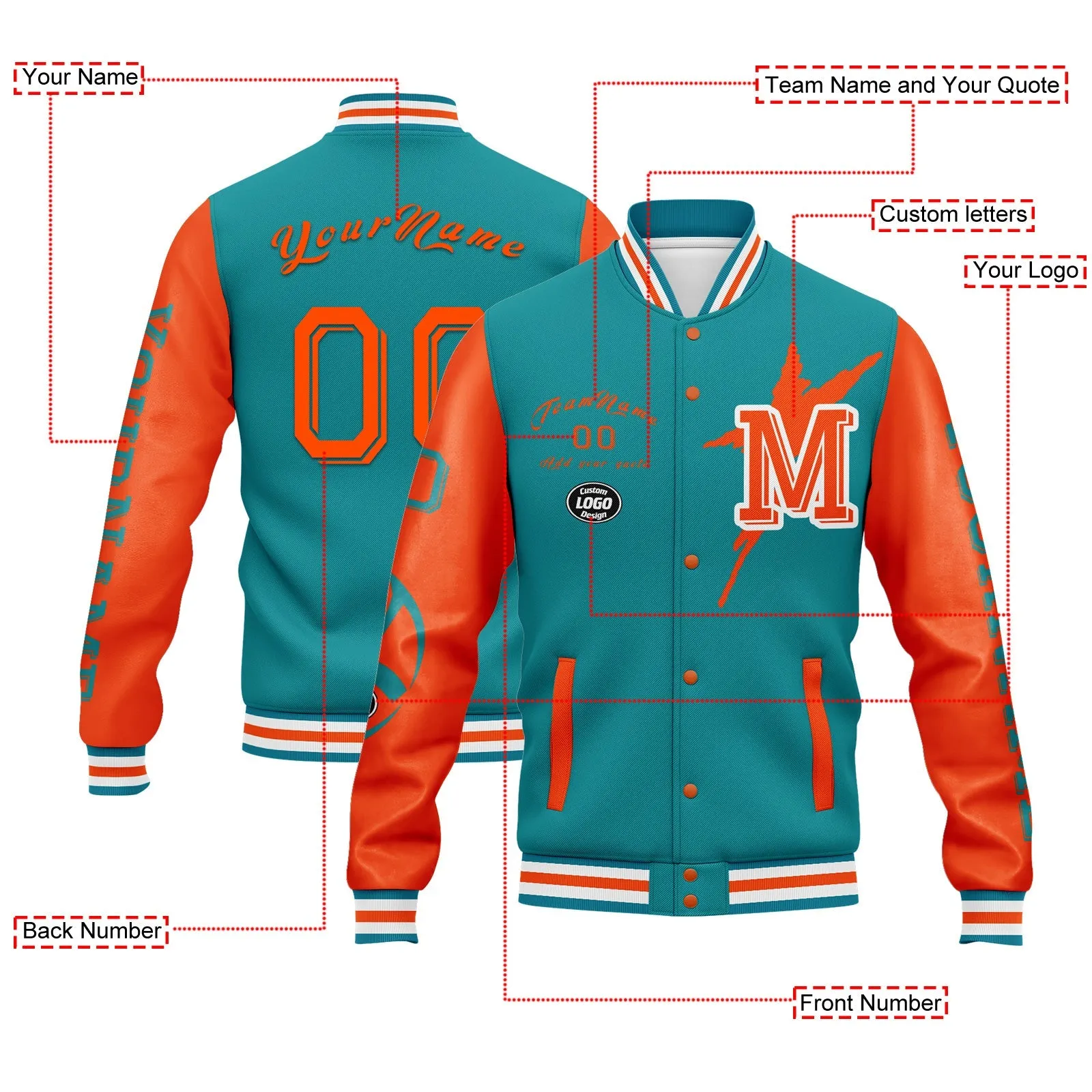 Custom Blue Orange Miami Jacket and Sports Shoes Combo Offer Personalized Combo ZH-D020294-24