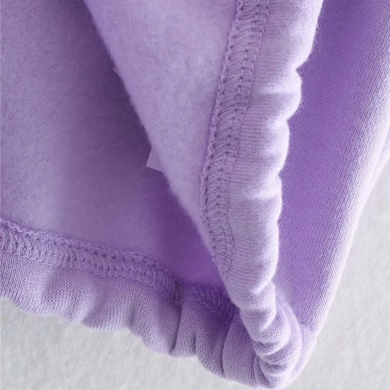DRAWSTRING TIED LOOSE CROPPED HOODIE
