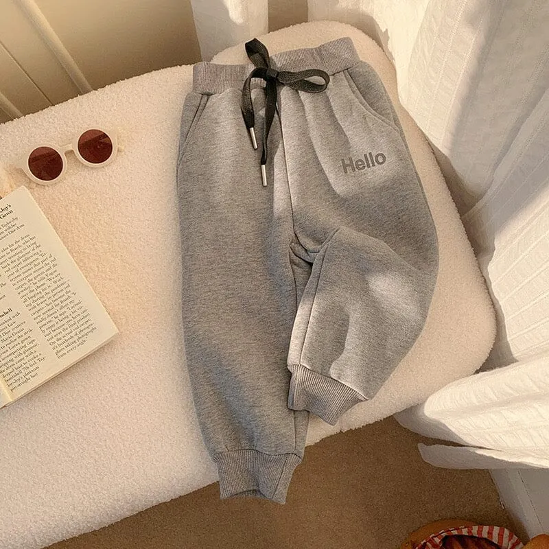 Hello Cozy Winter Plush Jogger Pants
