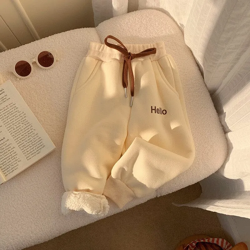 Hello Cozy Winter Plush Jogger Pants