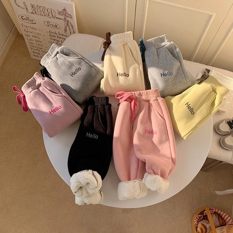 Hello Cozy Winter Plush Jogger Pants