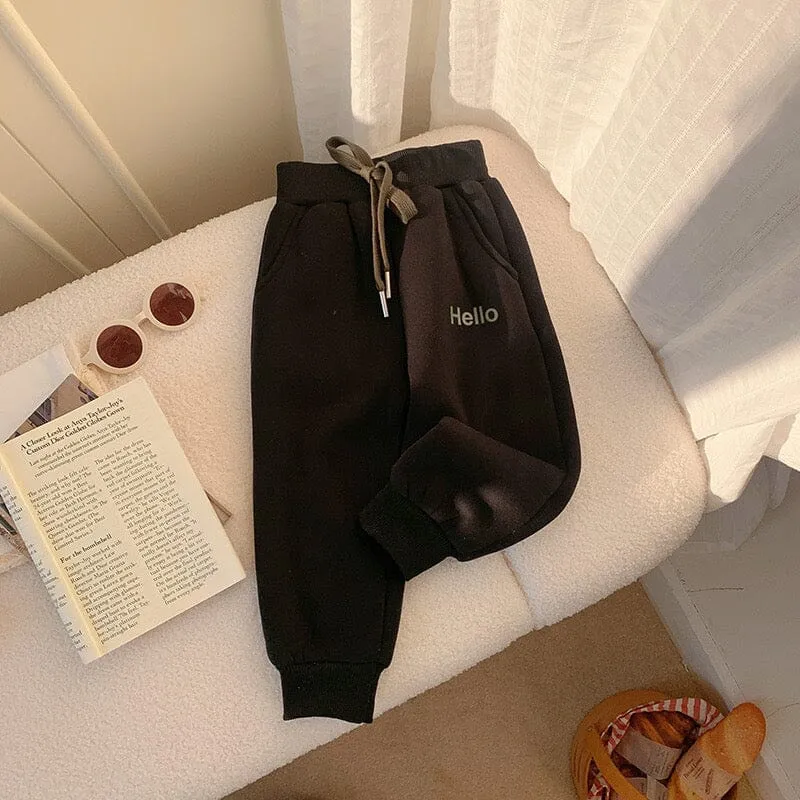 Hello Cozy Winter Plush Jogger Pants