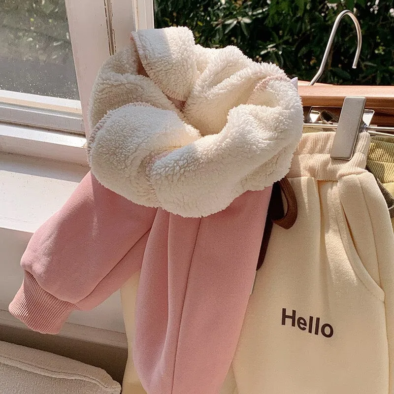 Hello Cozy Winter Plush Jogger Pants