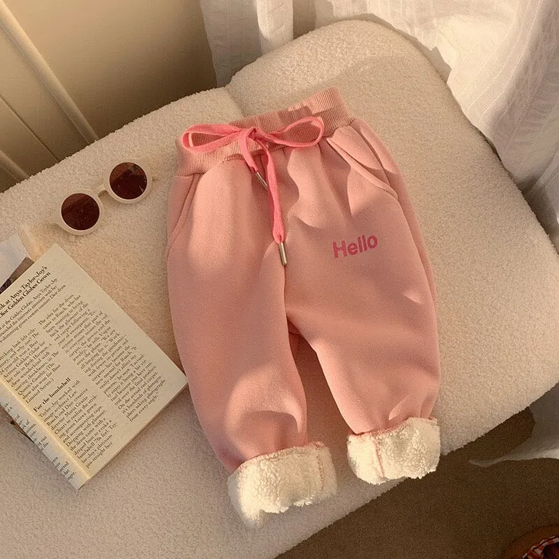 Hello Cozy Winter Plush Jogger Pants