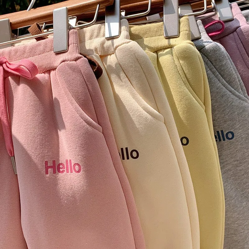 Hello Cozy Winter Plush Jogger Pants