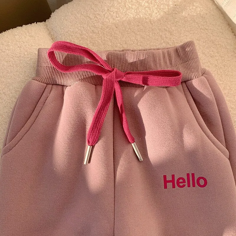 Hello Cozy Winter Plush Jogger Pants