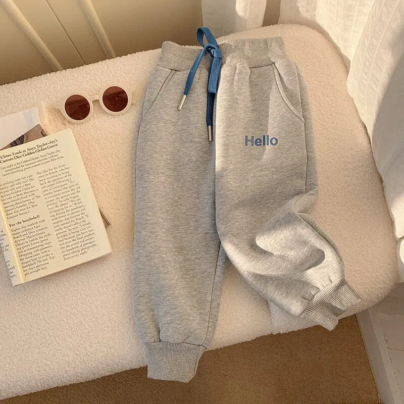 Hello Cozy Winter Plush Jogger Pants