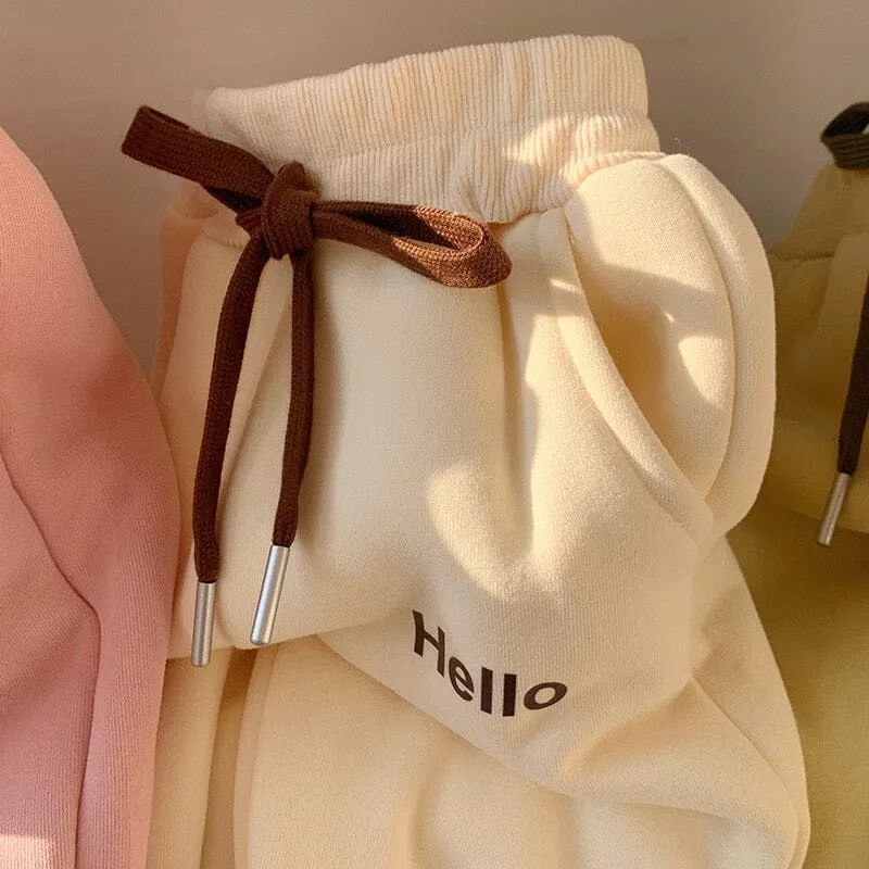 Hello Cozy Winter Plush Jogger Pants