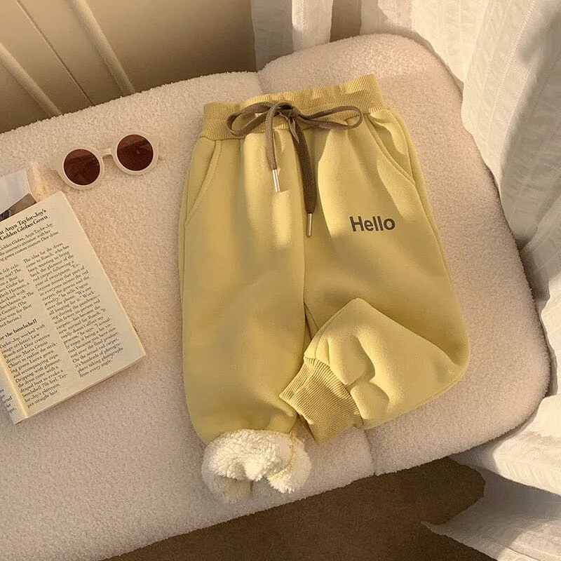 Hello Cozy Winter Plush Jogger Pants