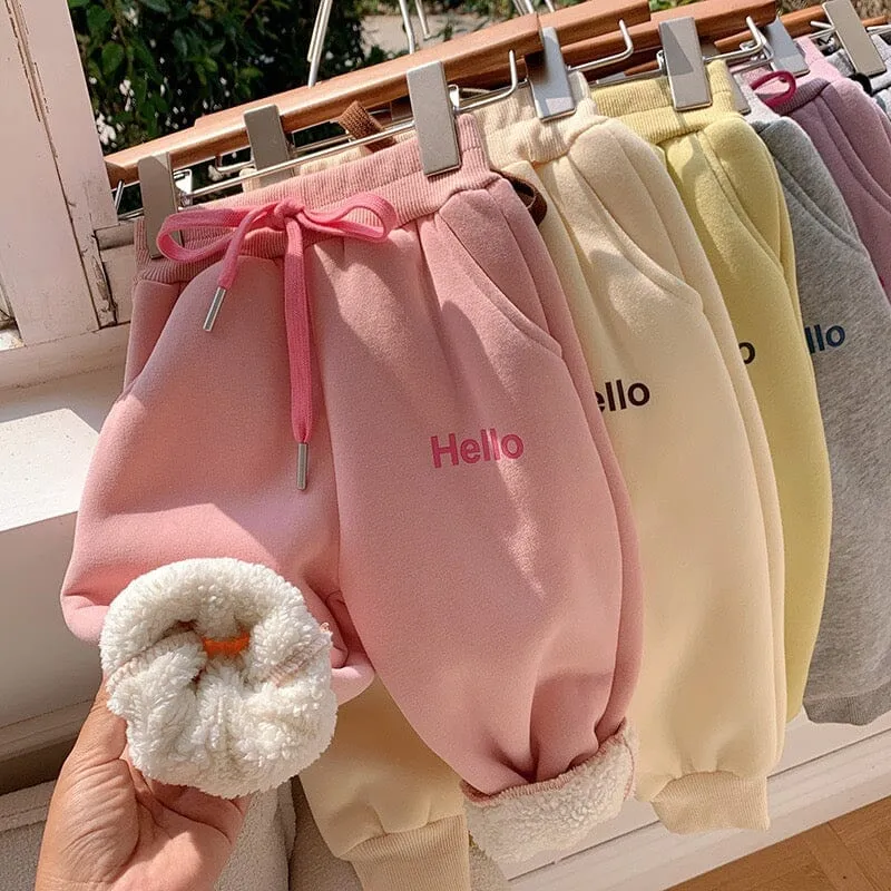 Hello Cozy Winter Plush Jogger Pants