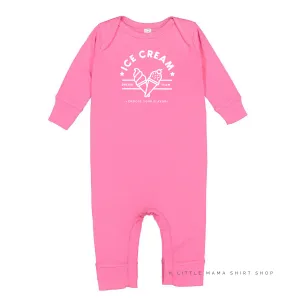 ICE CREAM DREAM TEAM - 5 ACROSS ON BACK - One Piece Baby Sleeper