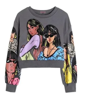 LOOSE CROPPED SWEATSHIRT