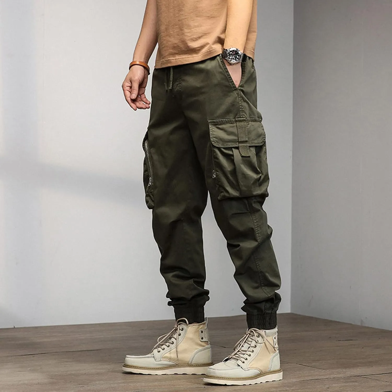 Mens Sweatpants with Pockets Big and Tall Cargo Jogging Pants Men's Cargo Jogger Pants Men's Comfortable Cargo Jogger