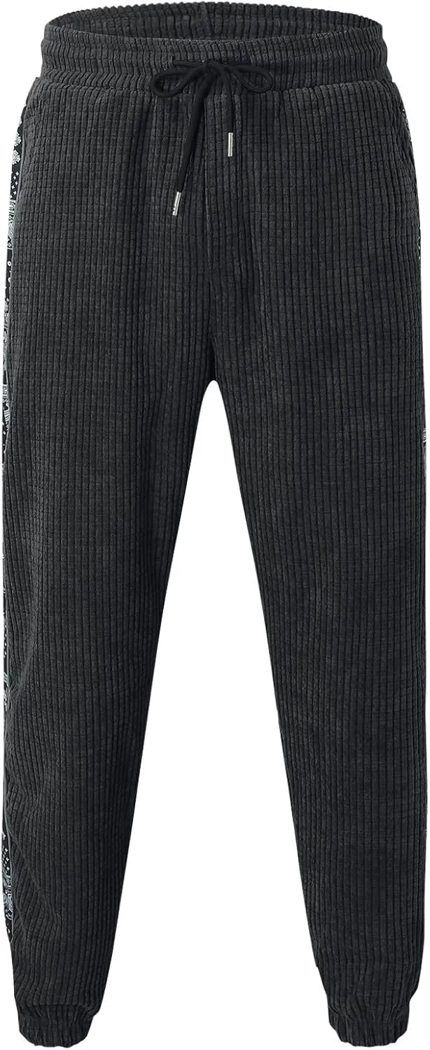 Mens Sweatpants with Pockets Big and Tall Pants Sweatpants for Men Pants Casual Rope Loosening Heavyweight Fit Cargo