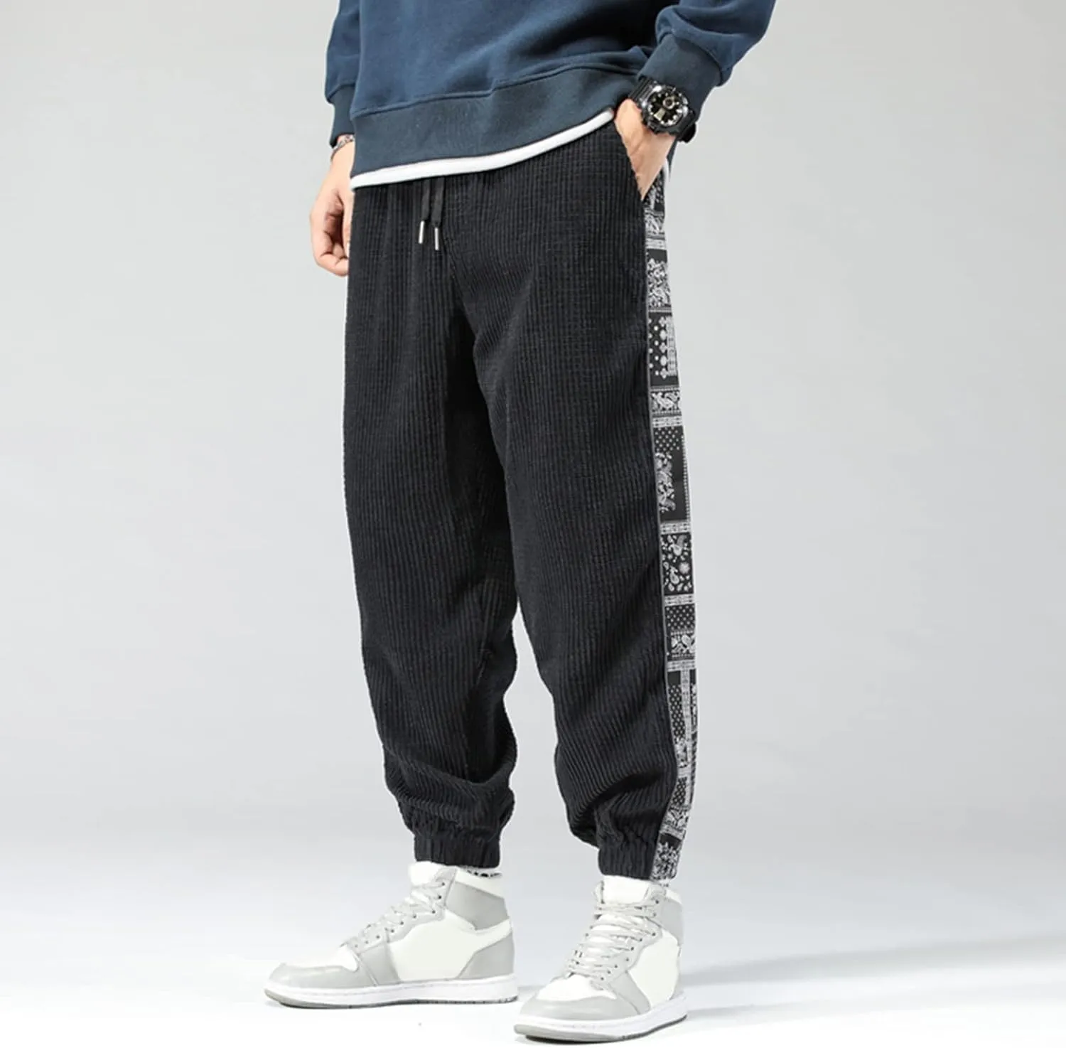 Mens Sweatpants with Pockets Big and Tall Pants Sweatpants for Men Pants Casual Rope Loosening Heavyweight Fit Cargo