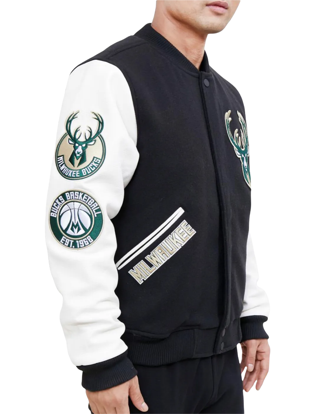 Milwaukee Bucks Black Varsity Jacket