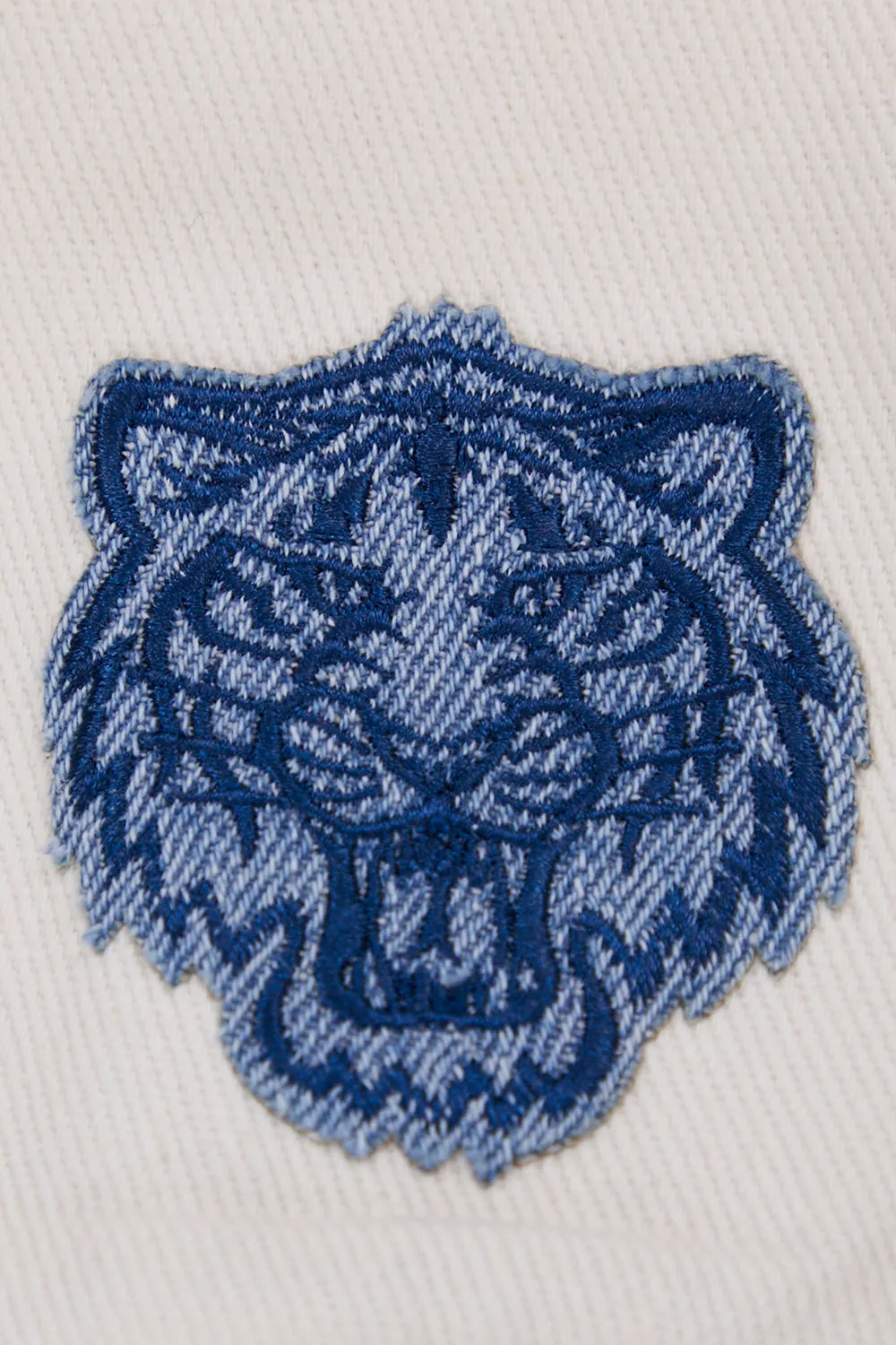MLB DETROIT TIGERS VARSITY BLUES WOMEN'S DENIM VARSITY JACKET (DENIM/LINEN)