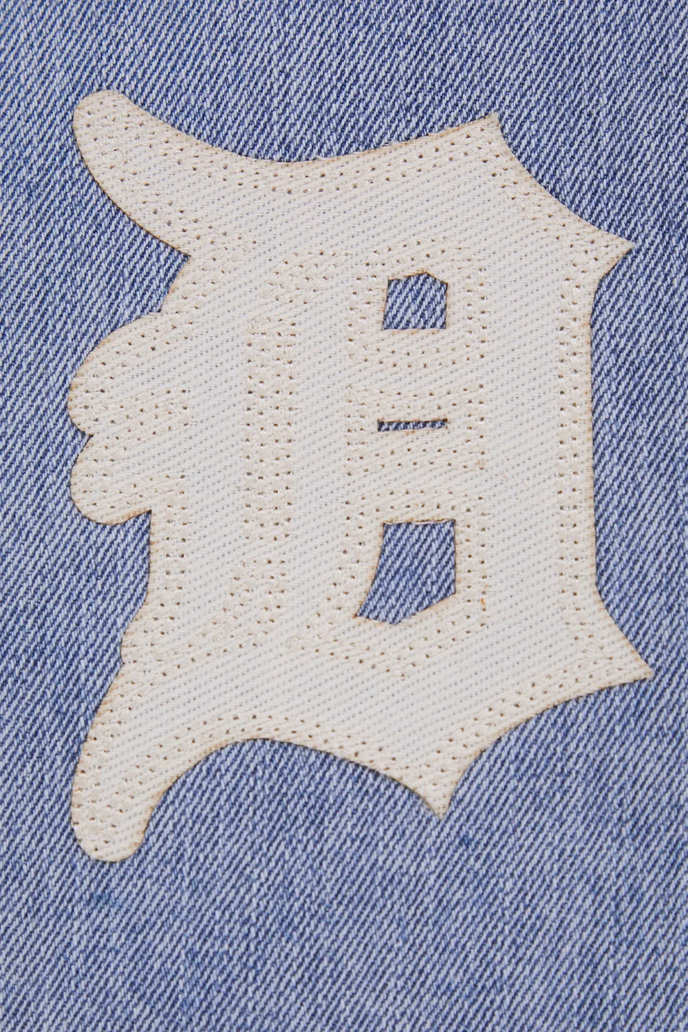 MLB DETROIT TIGERS VARSITY BLUES WOMEN'S DENIM VARSITY JACKET (DENIM/LINEN)