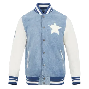 MLB HOUSTON ASTROS VARSITY BLUES MEN'S DENIM VARSITY JACKET (DENIM/LINEN)