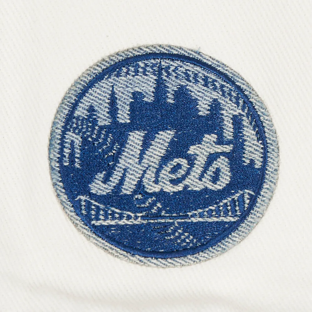 MLB NEW YORK METS VARSITY BLUES WOMEN'S DENIM VARSITY JACKET (DENIM/LINEN)