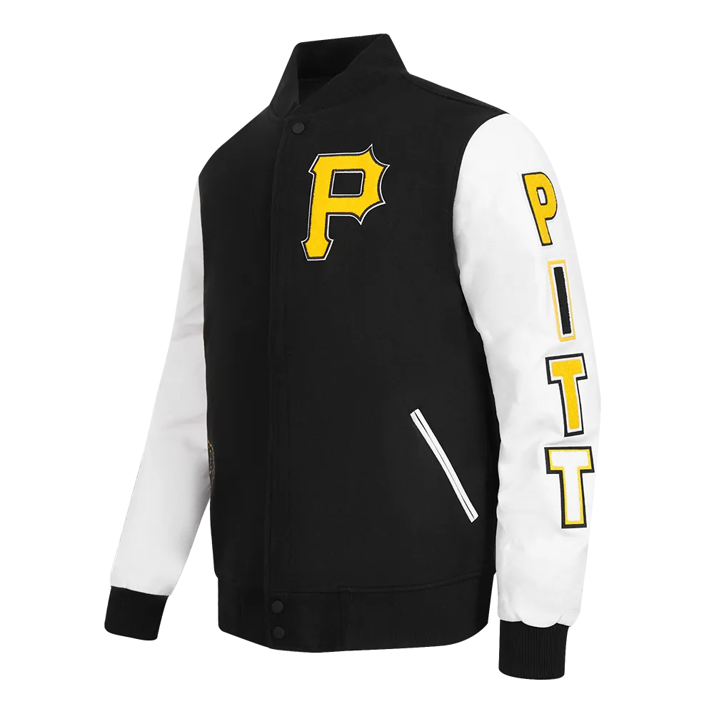 MLB PITTSBURGH PIRATES CLASSIC WOOL MEN'S VARSITY JACKET (BLACK/WHITE)