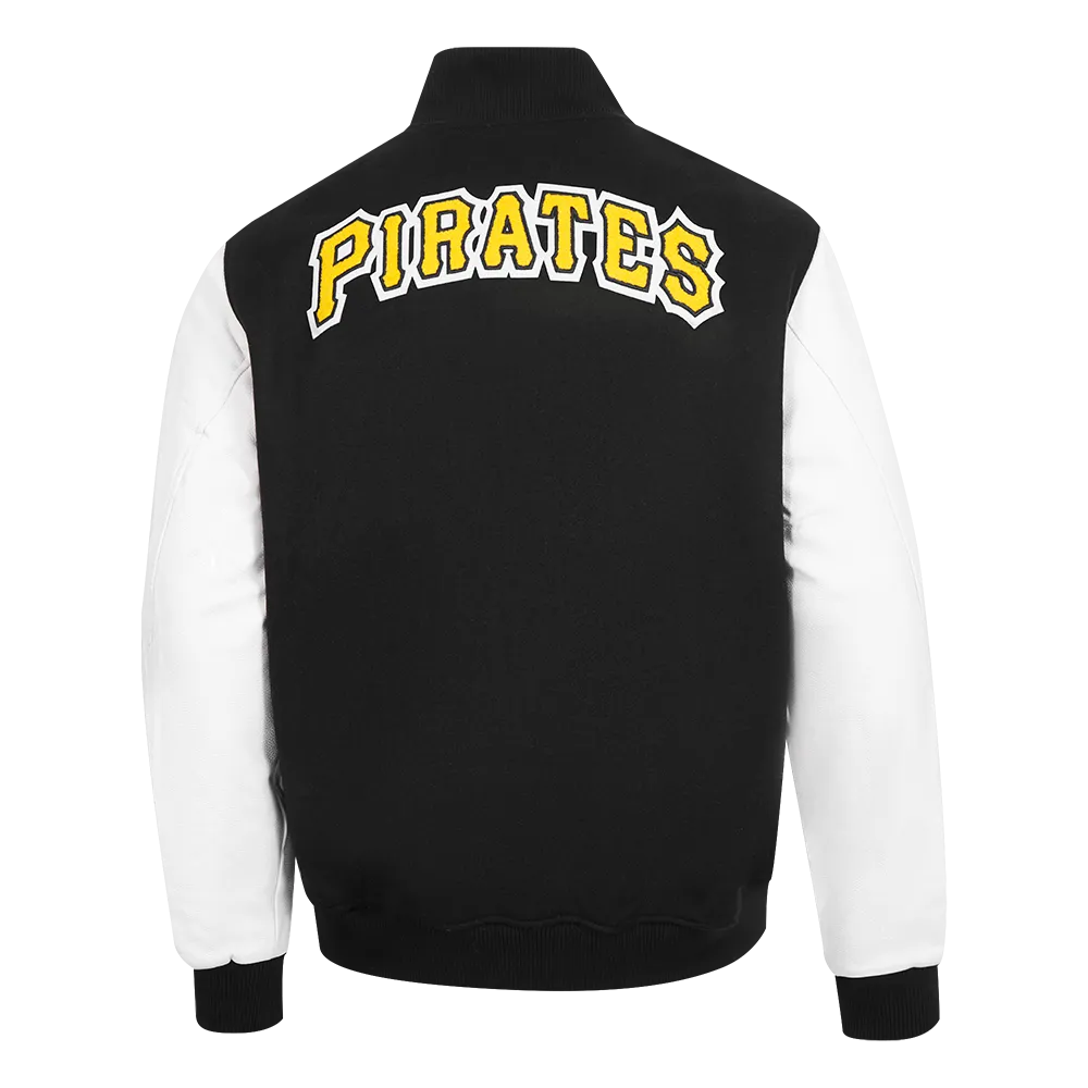 MLB PITTSBURGH PIRATES CLASSIC WOOL MEN'S VARSITY JACKET (BLACK/WHITE)