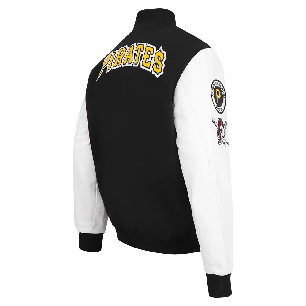 MLB PITTSBURGH PIRATES CLASSIC WOOL MEN'S VARSITY JACKET (BLACK/WHITE)
