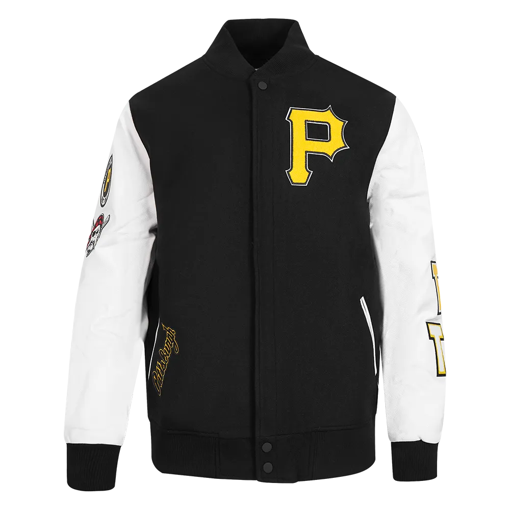MLB PITTSBURGH PIRATES CLASSIC WOOL MEN'S VARSITY JACKET (BLACK/WHITE)