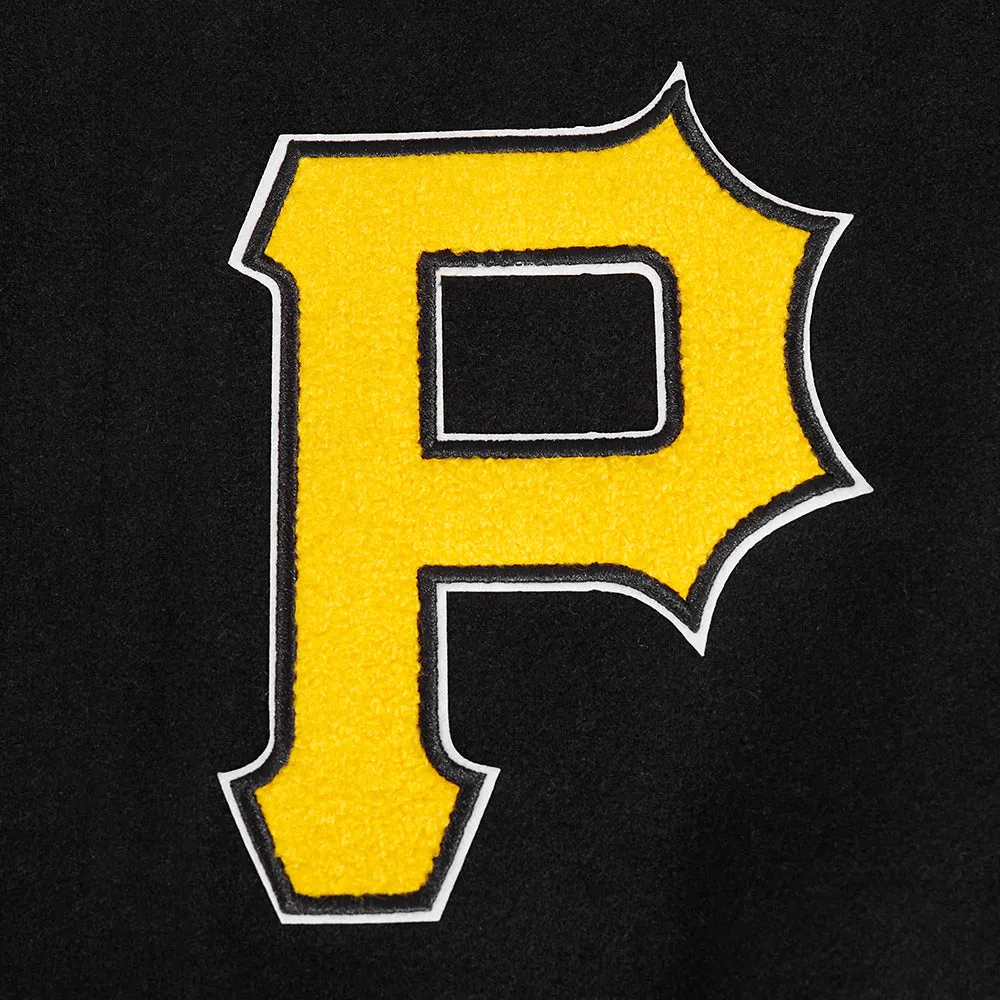 MLB PITTSBURGH PIRATES CLASSIC WOOL MEN'S VARSITY JACKET (BLACK/WHITE)