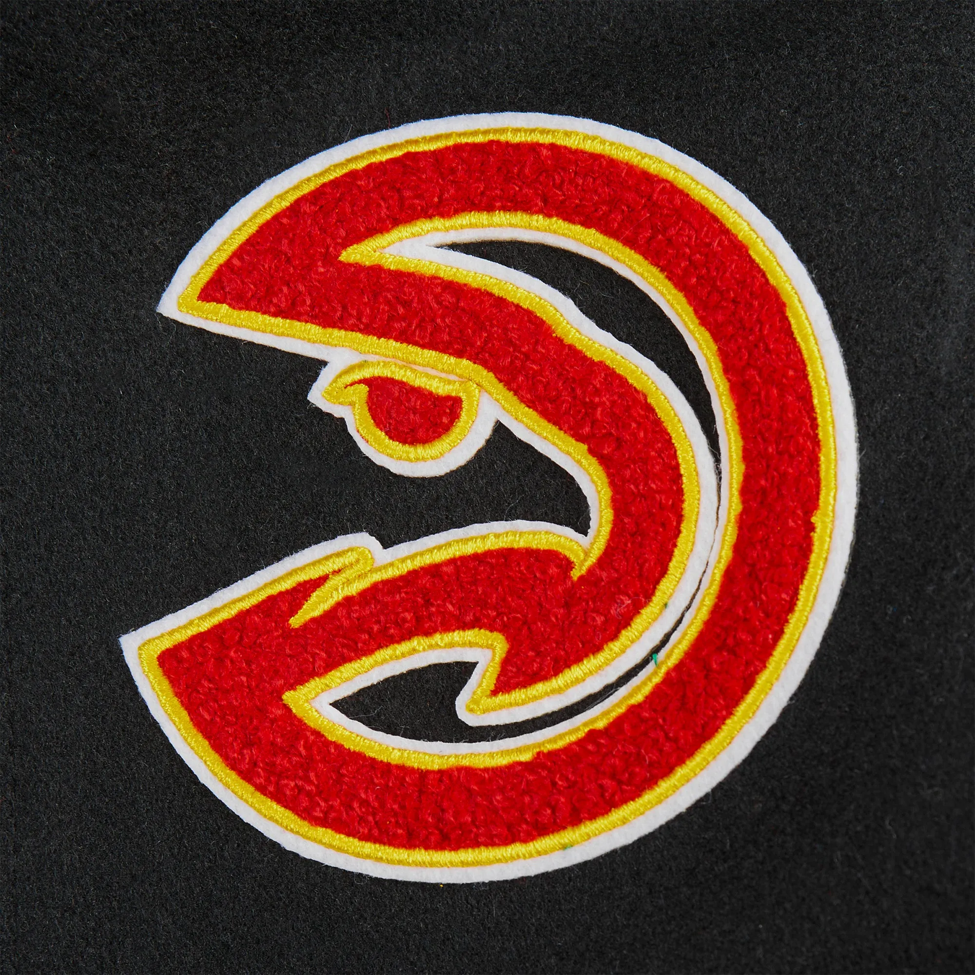 NBA ATLANTA HAWKS RETRO CLASSIC LITTLE BOYS RIB WOOL VARSITY JACKET (BLACK/RED/BLACK)