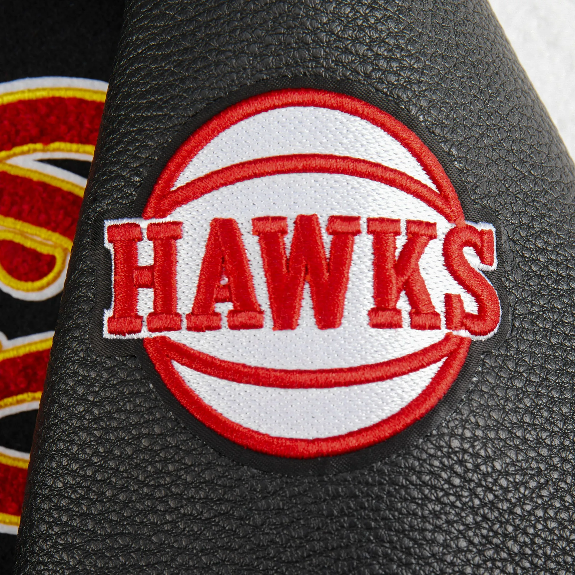 NBA ATLANTA HAWKS RETRO CLASSIC LITTLE BOYS RIB WOOL VARSITY JACKET (BLACK/RED/BLACK)