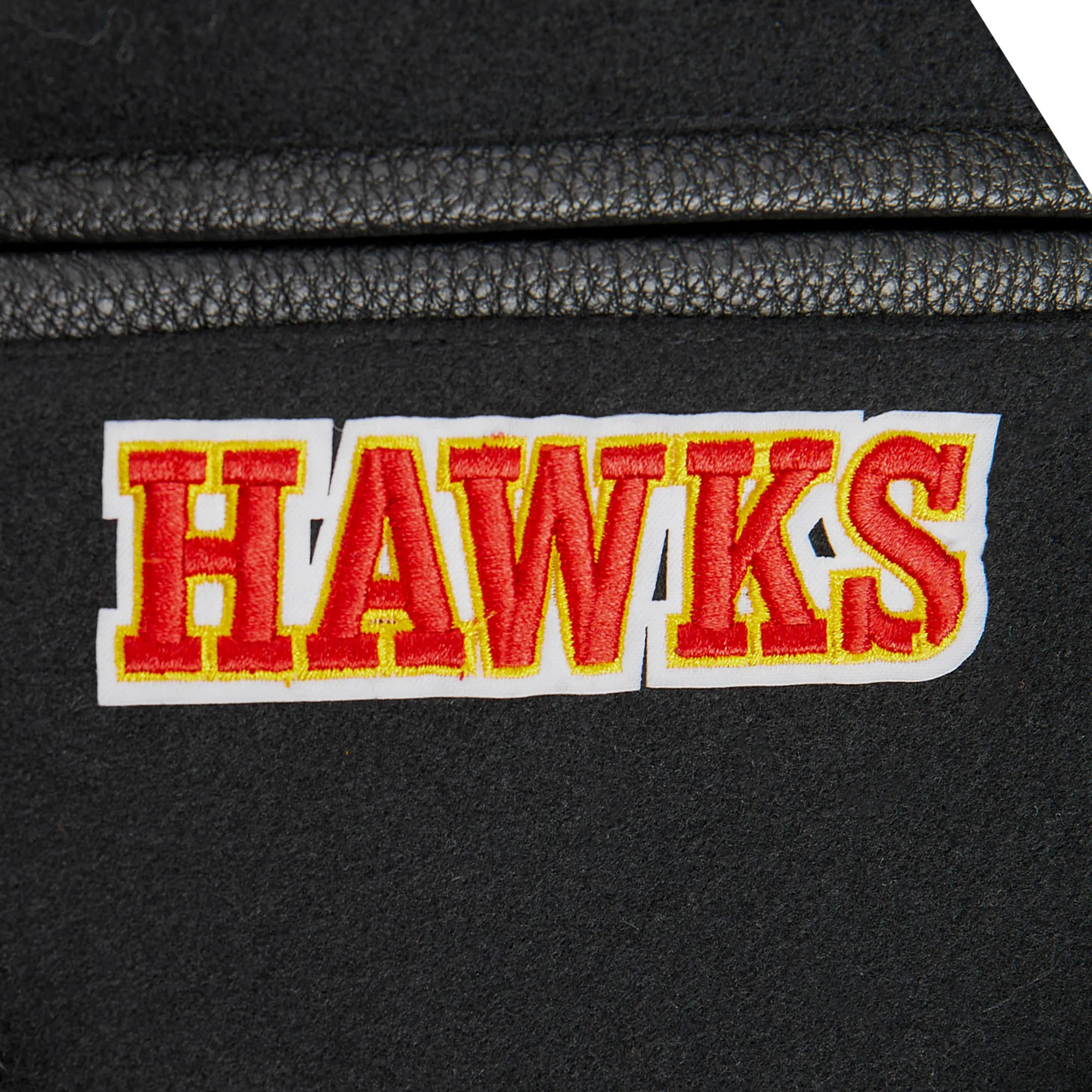 NBA ATLANTA HAWKS RETRO CLASSIC LITTLE BOYS RIB WOOL VARSITY JACKET (BLACK/RED/BLACK)