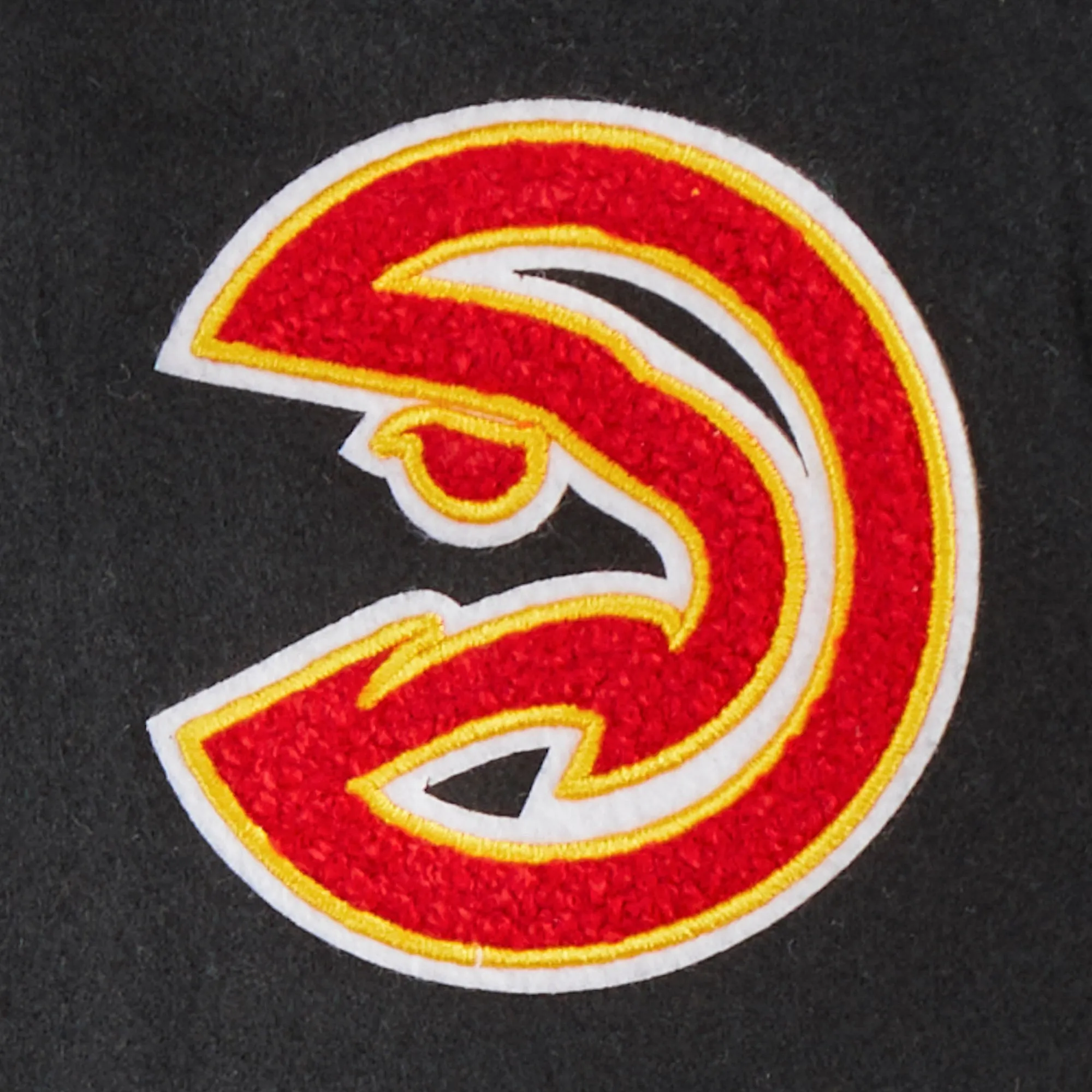 NBA ATLANTA HAWKS RETRO CLASSIC TODDLER BOYS RIB WOOL VARSITY JACKET (BLACK/RED/BLACK)