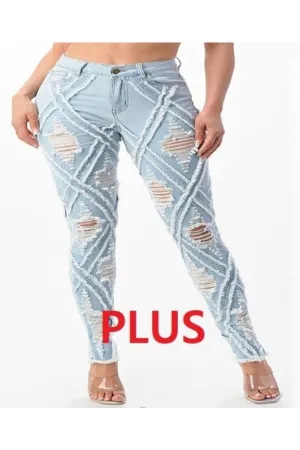 Plus Size Gotta Have Them Diamond Distressed Jeans