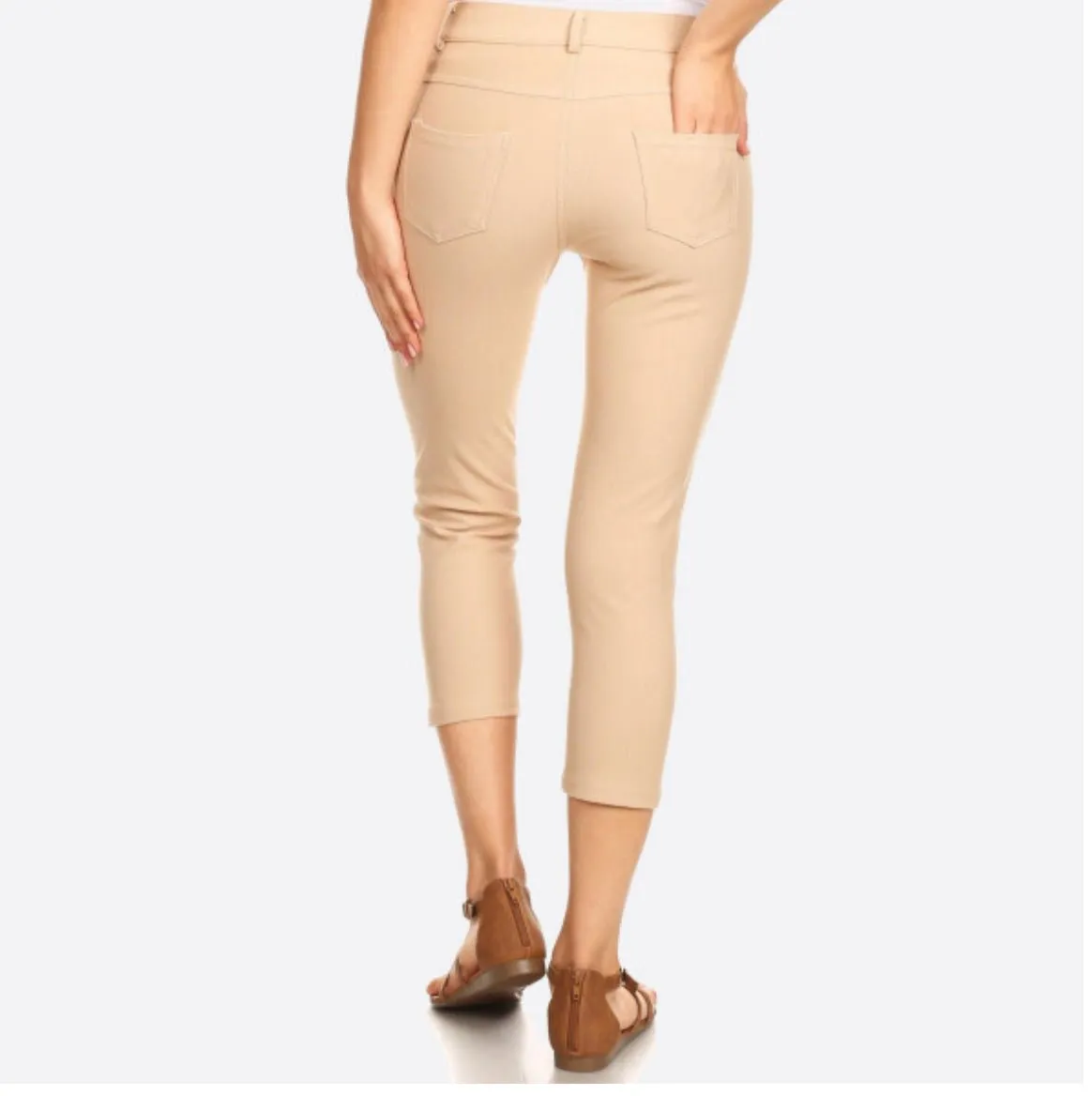 "The Melissa" Classic Camel Skinny Capri Jeggings