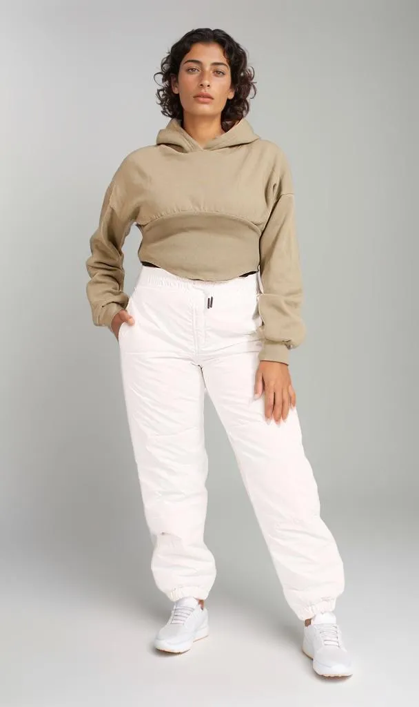 R206870 -Melton Cropped Hoodie - Olive