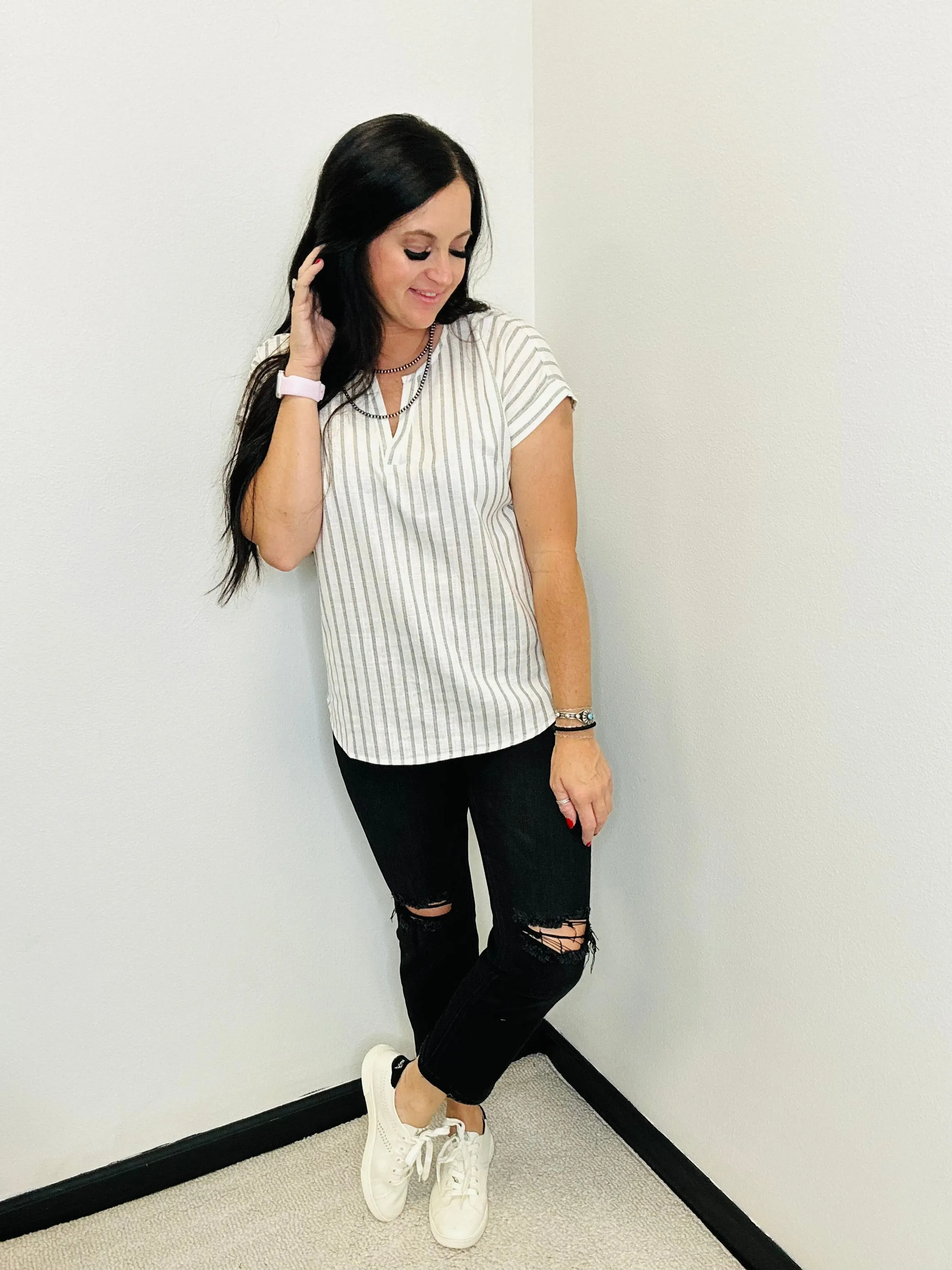 Rance Black Cropped Destressed Jean